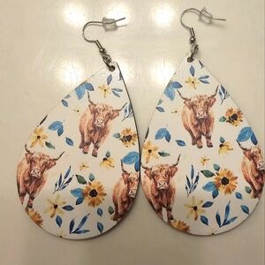 Cow Print Teardrop Earrings